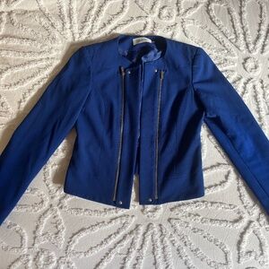 Calvin Klein Cropped Jacket in Cobalt Blue